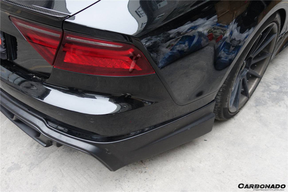 2012-2014 Audi A7 WD Style Rear Lip Diffuser With Exhaust Tips - Carbonado