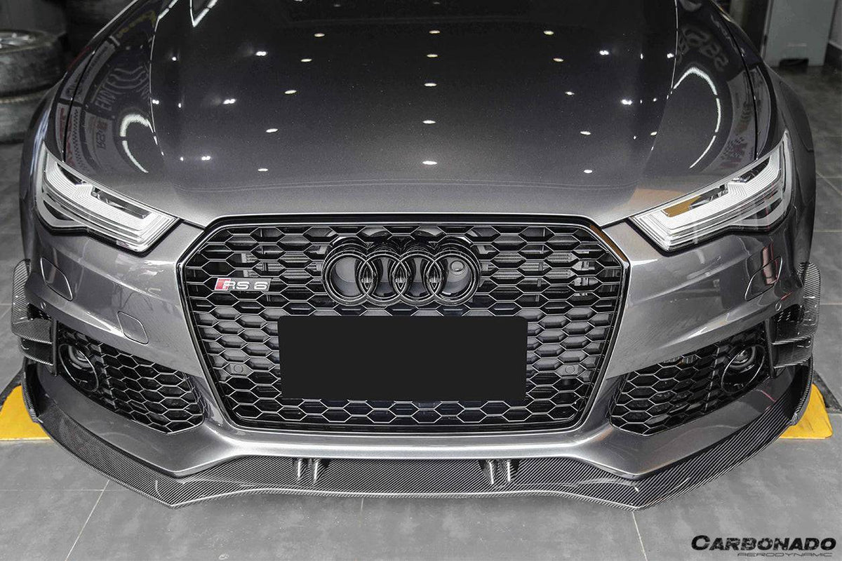 2013-2018 Audi RS6 Avant BS Style Carbon Fiber Front Lip - Carbonado