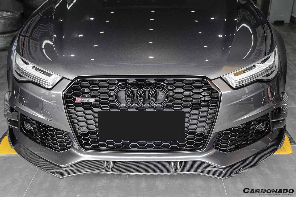 2013-2018 Audi RS6 Avant BS Style Carbon Fiber Front Lip - Carbonado