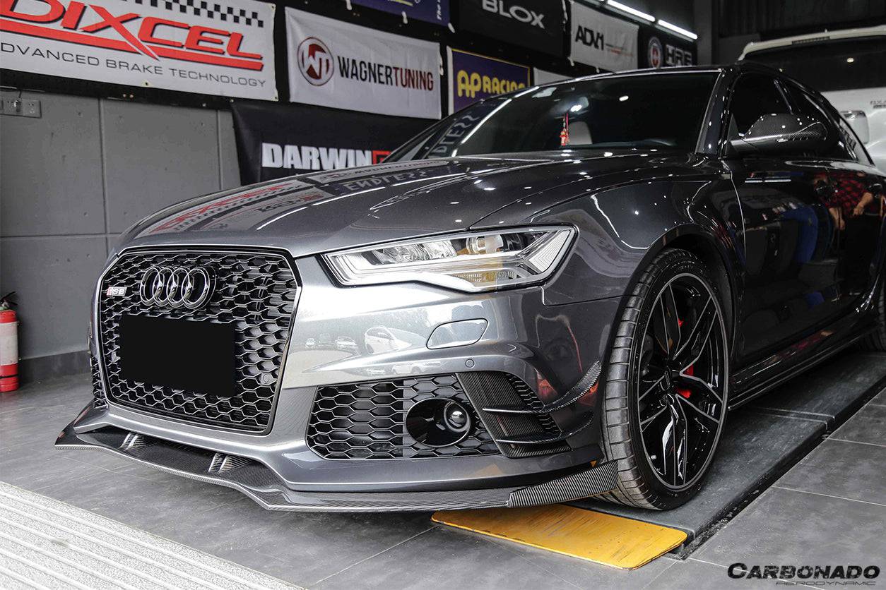 2013-2018 Audi RS6 Avant BS Style Carbon Fiber Front Lip - Carbonado Aero