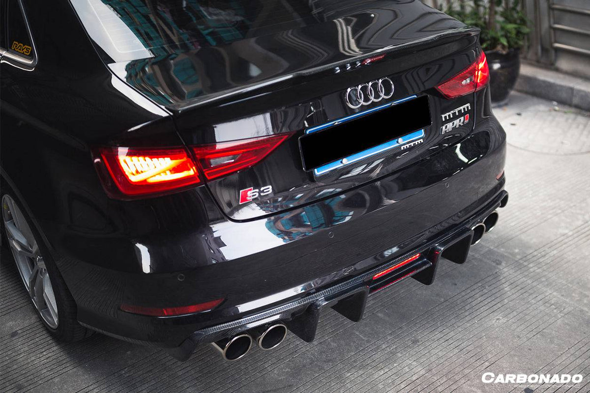 2013-2016 Audi S3 A3 Sline Sedan BKSS Style Carbon Fiber Rear Lip Diffuser - Carbonado Aero