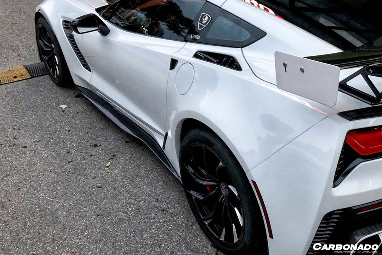 2013-2019 Corvette Z06 Grandsport AR Style Carbon Fiber Side Skirts - Carbonado Aero