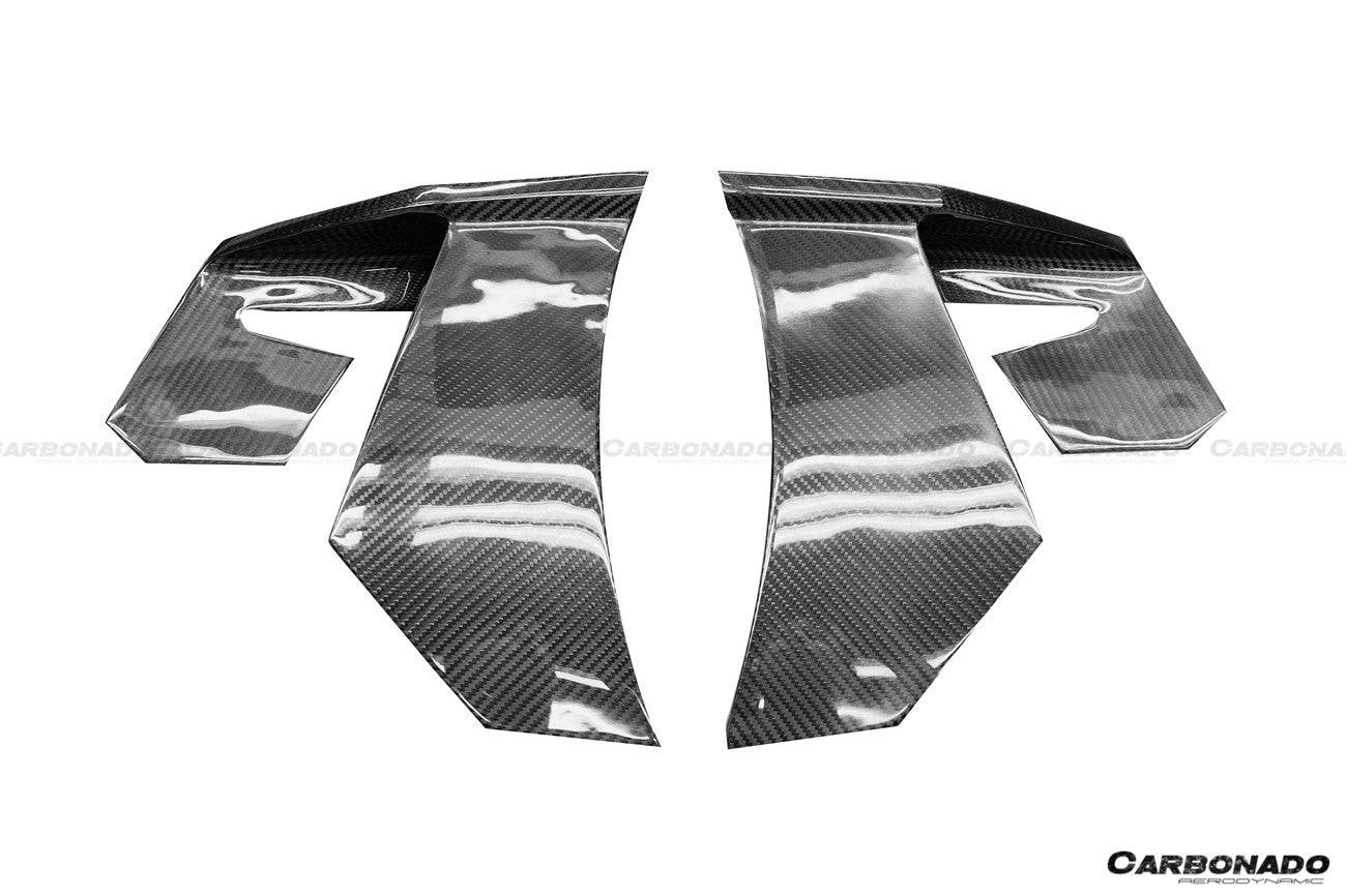 2020-2023 McLaren GT WP Style DRY Carbon Fiber Rear Bumper Side Canards - Carbonado Aero