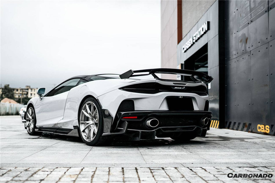 2020-2023 McLaren GT WP Style DRY Carbon Fiber Rear Bumper Side Canards