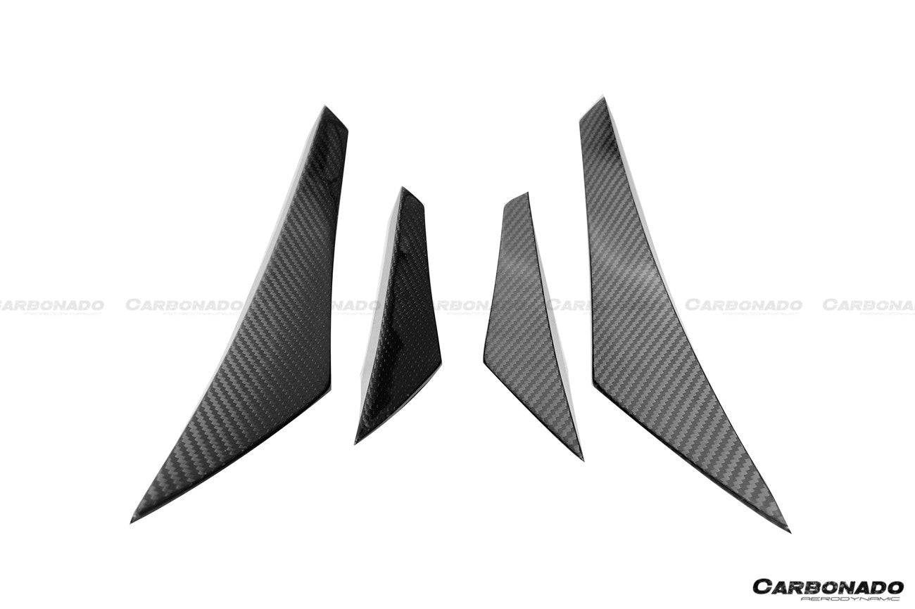 2020-2023 McLaren GT WP Style DRY Carbon Fiber Front Canards - Carbonado Aero