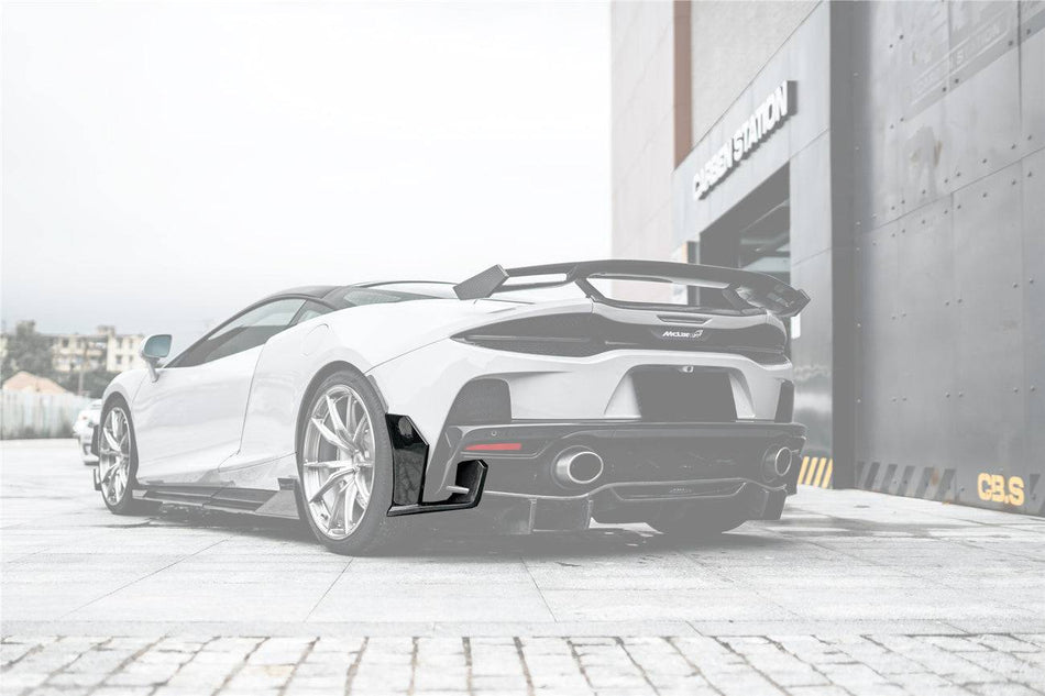 2020-2023 McLaren GT WP Style DRY Carbon Fiber Rear Bumper Side Winglets - Carbonado