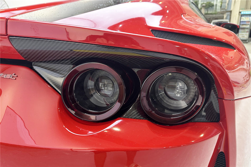 2017-2026 Ferrari 812 Superfast OEM Style Dry Carbon Fiber Tail Lights Surround Satellites