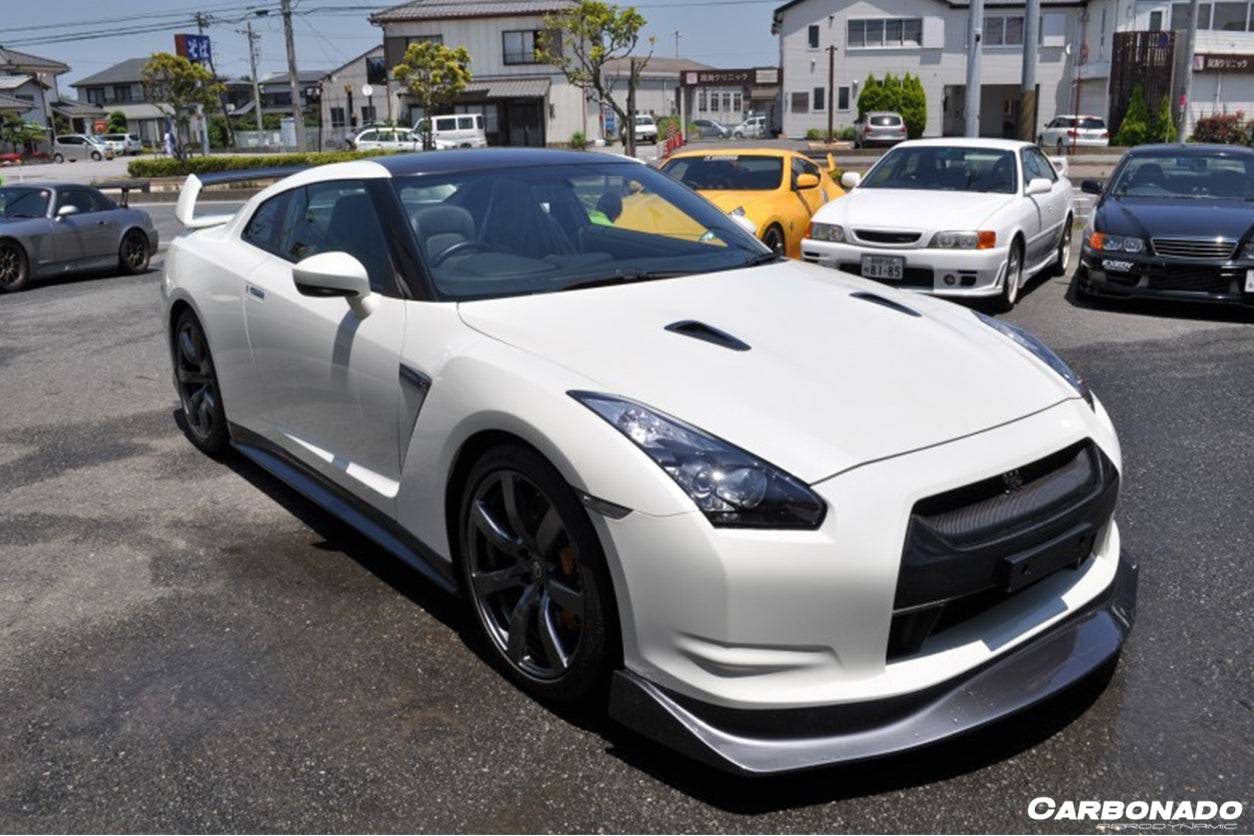 2008-2011 Nissan GTR R35 CBA AMS Style Carbon Fiber Front Lip - Carbonado