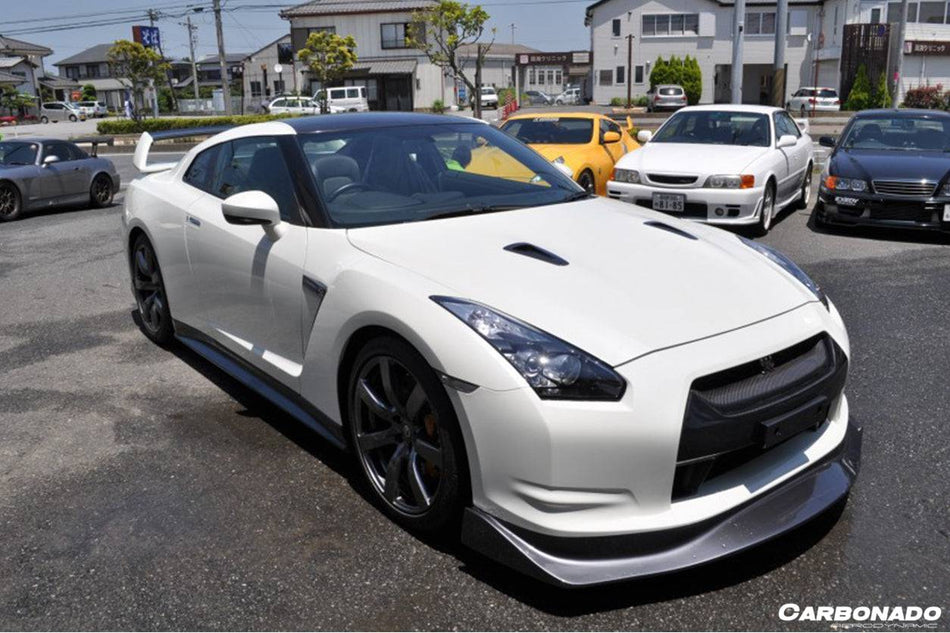 2008-2011 Nissan GTR R35 CBA AMS Style Carbon Fiber Front Lip - Carbonado