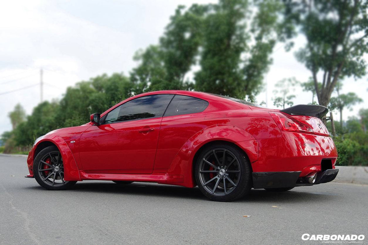 2008-2015 Infiniti G37S Coupe DE Style Carbon Fiber Rear Lip - Carbonado