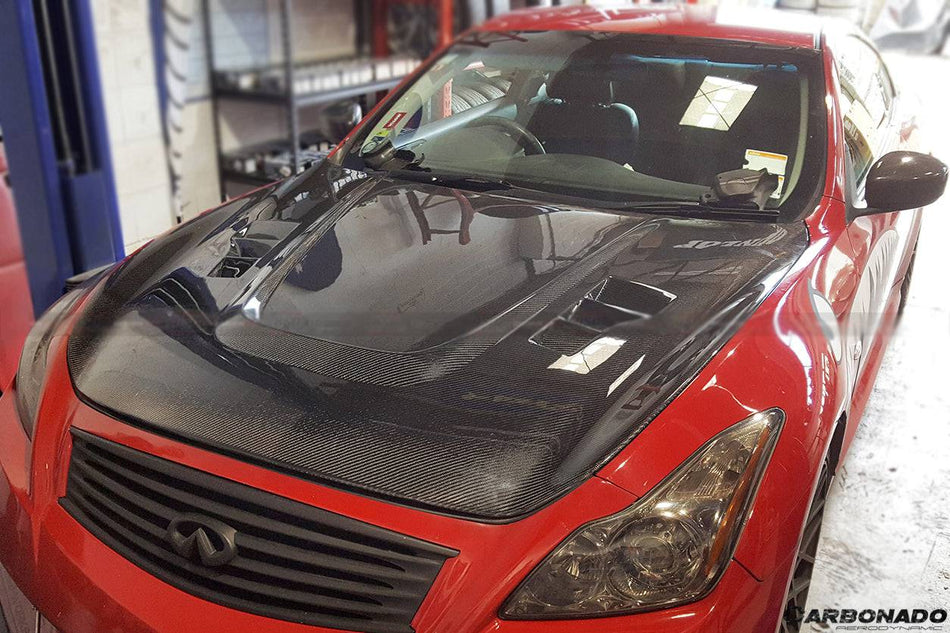 2008-2015 Infiniti G37S Coupe BS Style Hood - Carbonado