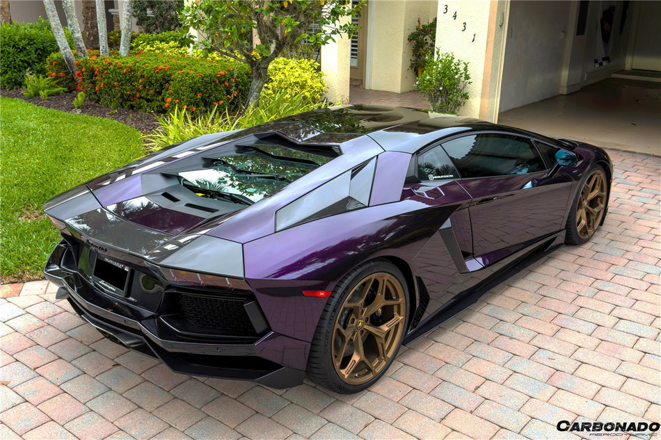 2011-2022 Lamborghini Aventador Style Carbon Fiber Front Lip Carbonado (DM) Fits:LP700, LP720, LP740, LP750SV, Coupe and Roadster