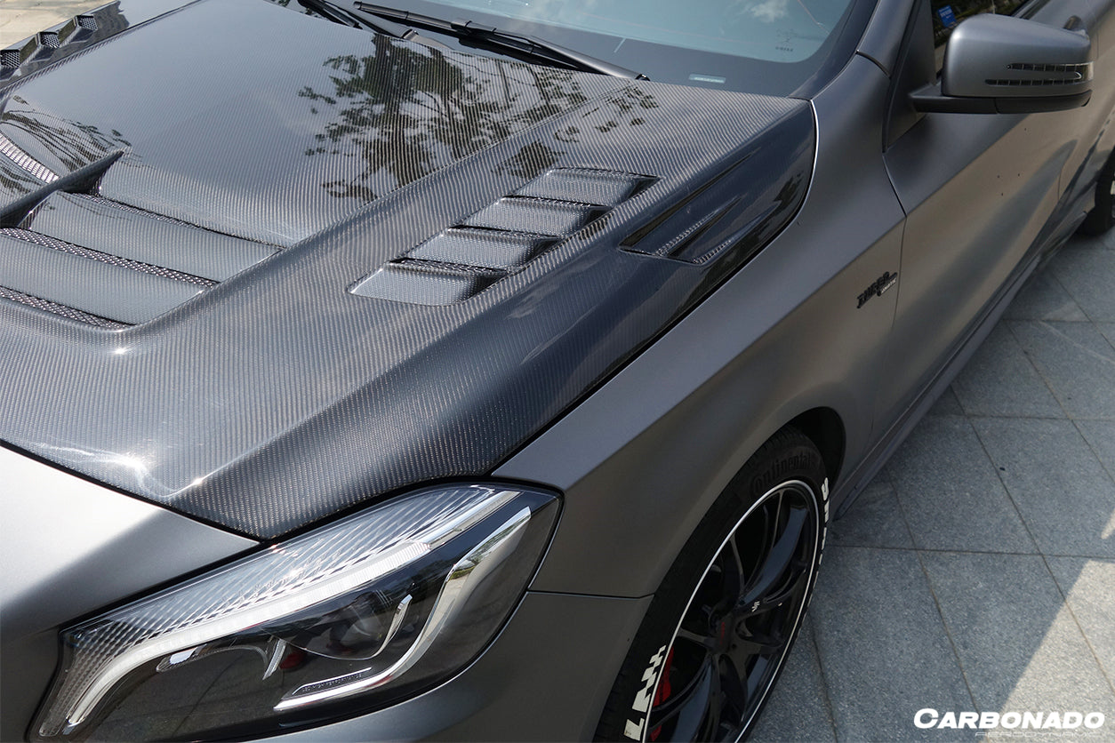 2012-2018 Mercedes Benz W176 A45 AMG VA Style Hood - Carbonado Aero