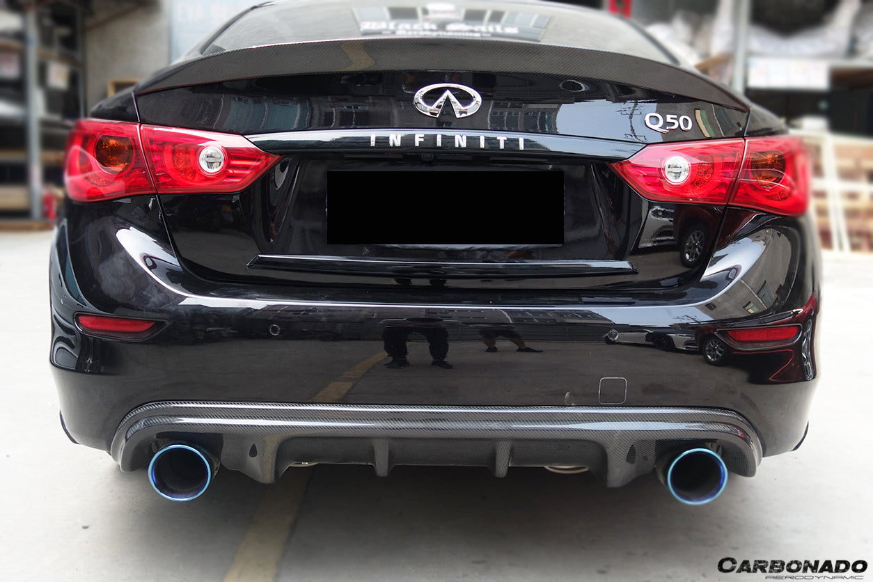 2014-2017 Infiniti Q50 Sedan VE Style Rear Lip and Diffuser - Carbonado Aero