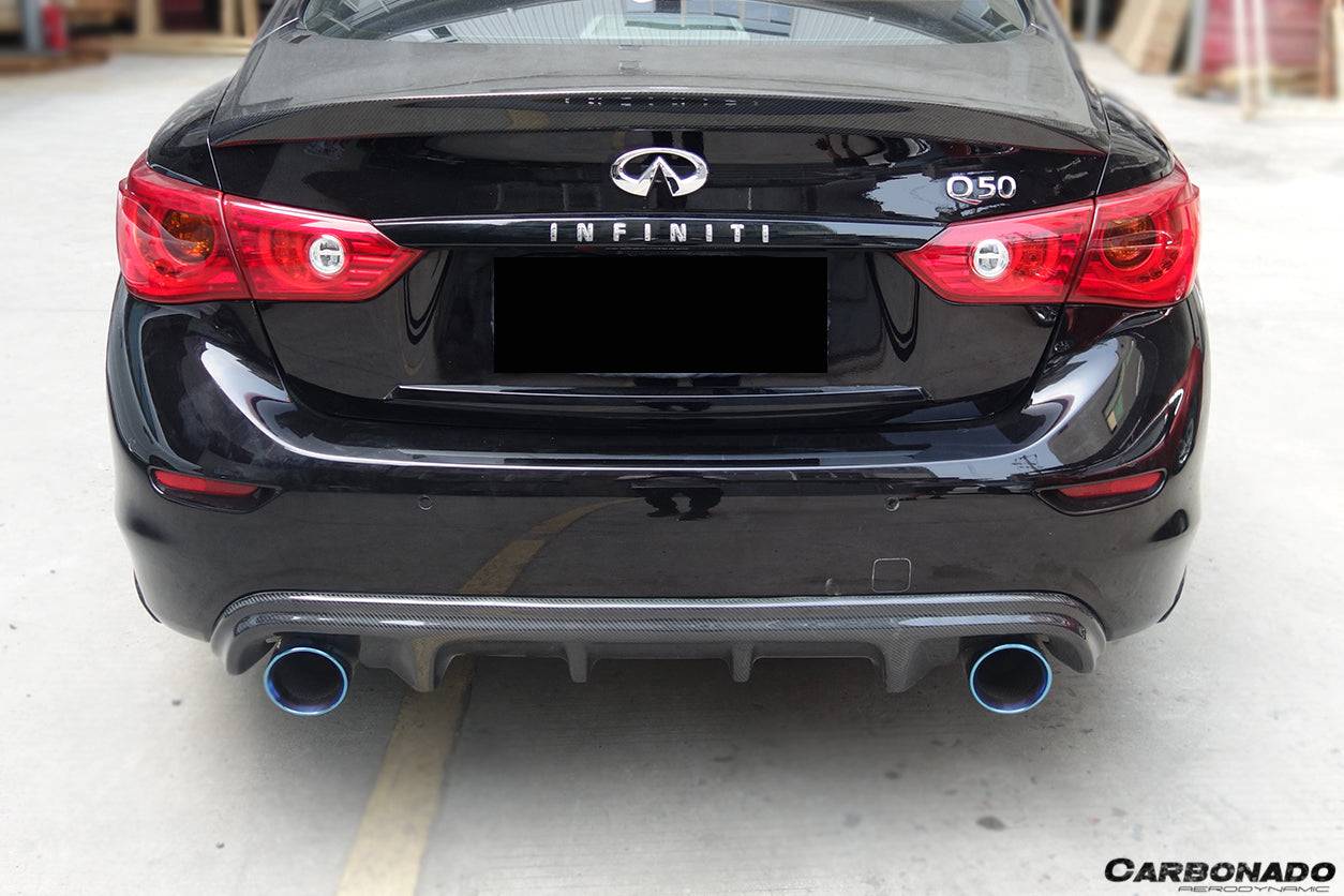 2014-2017 Infiniti Q50 Sedan VE Style Rear Lip and Diffuser - Carbonado Aero