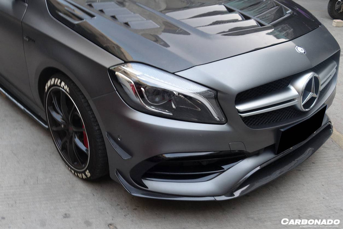 2016-2018  Mercedes Benz W176 A45 AMG BKSS Style Carbon Fiber Front Lip - Carbonado Aero