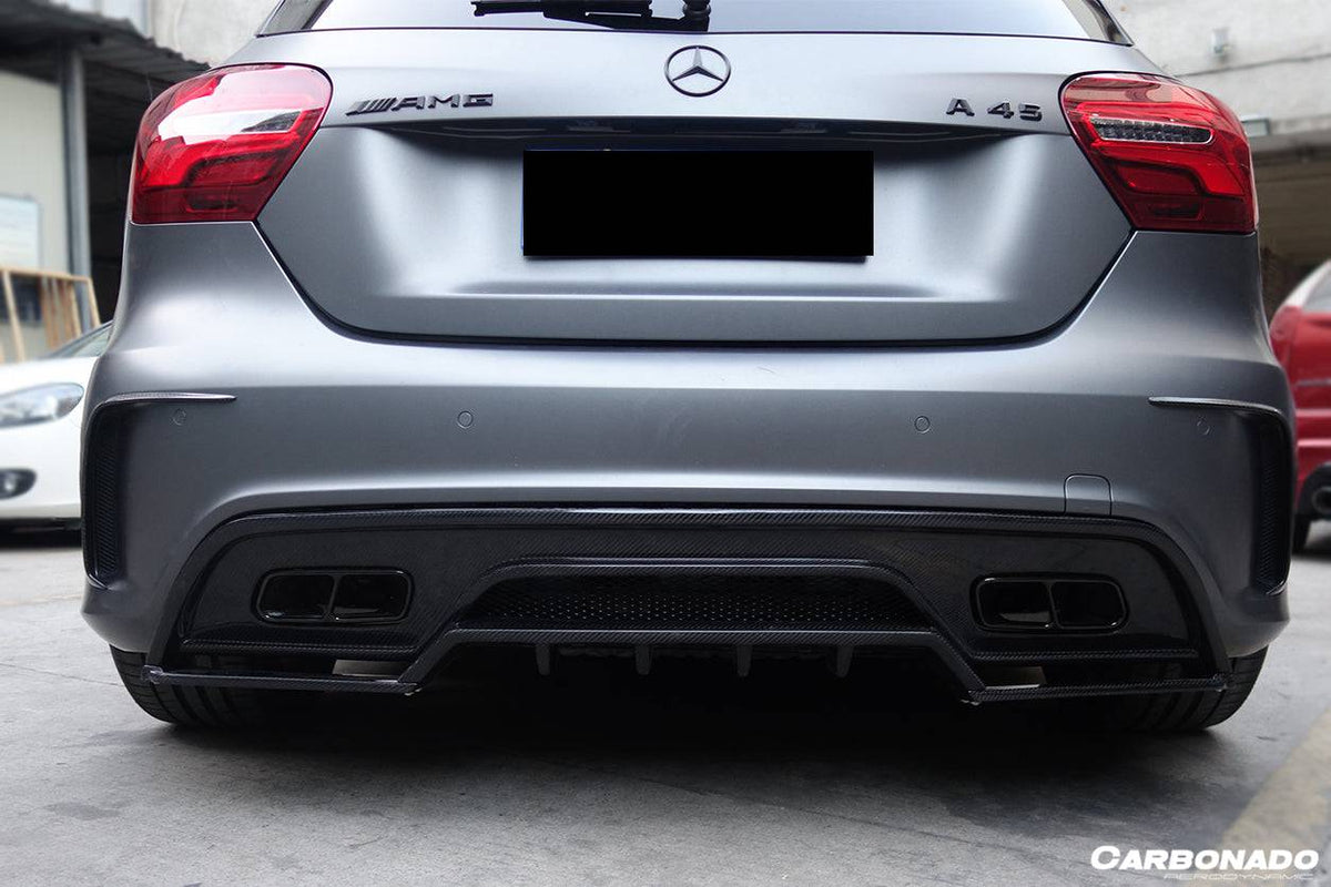 2016-2018 Mercedes Benz W176 A45 AMG RZS Style Carbon Fiber Rear Lip - Carbonado Aero