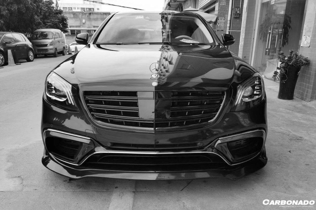 2018-2020 Mercedes Benz W222.2 S63 AMG BRS Style Carbon Fiber Front Lip - Carbonado Aero