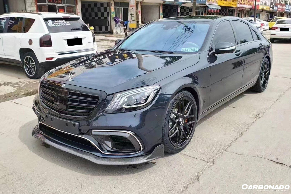 2018-2020 Mercedes Benz W222.2 S63 AMG BRS Style Carbon Fiber Front Lip - Carbonado Aero