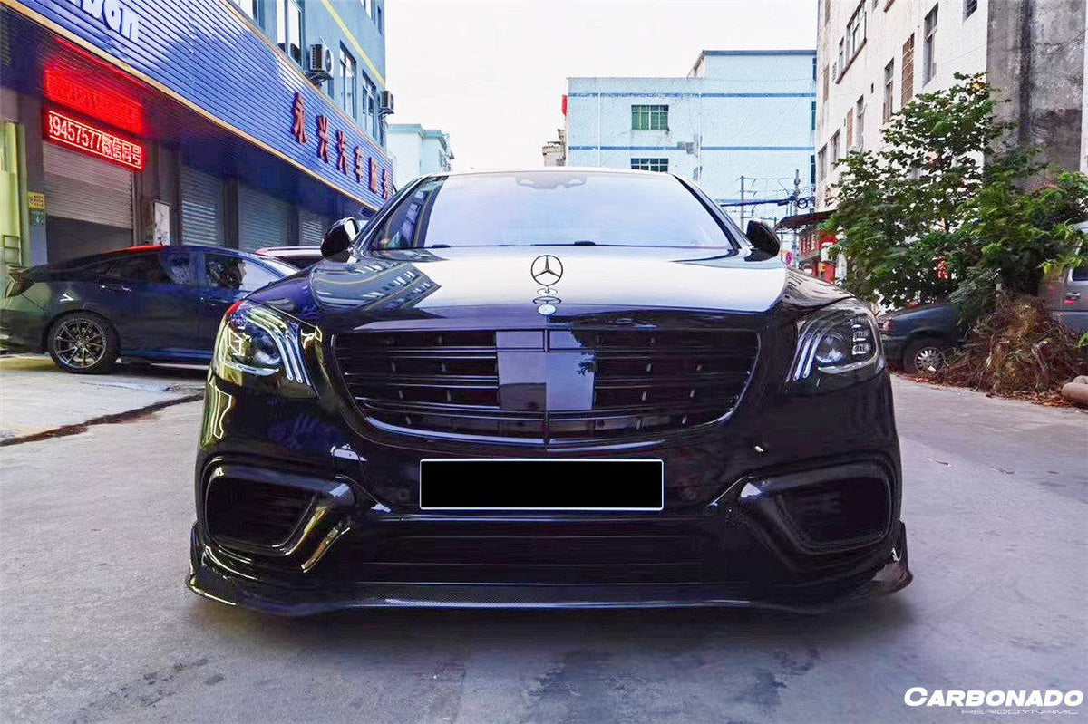 2018-2020 Mercedes Benz W222.2 S63 AMG BRS Style Carbon Fiber Front Lip - Carbonado Aero