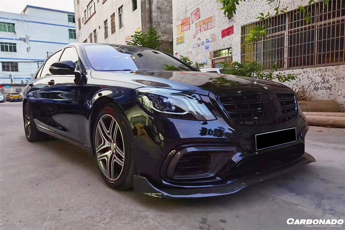 2018-2020 Mercedes Benz W222.2 S63 AMG BRS Style Carbon Fiber Front Lip - Carbonado Aero