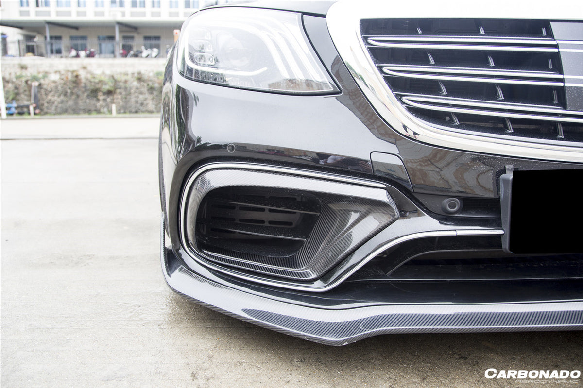 2018-2020 Mercedes Benz W222.2 S63 AMG BRS Style Carbon Fiber Front Lip - Carbonado Aero