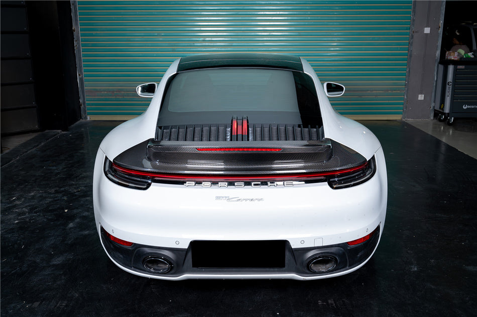 2019-2024 Porsche 911 992 Carrera SC Style Dry Carbon Fiber Trunk Wing Spoiler With LED Light - Carbonado