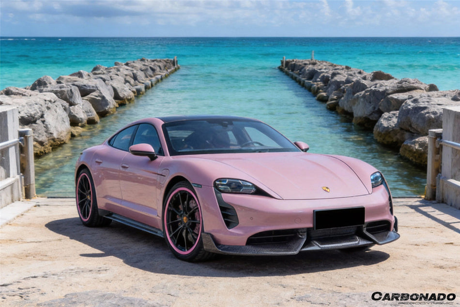 Borde delantero de fibra de carbono estilo Porsche Taycan/4/4S/GTS/TURBO CADO 2019-2023