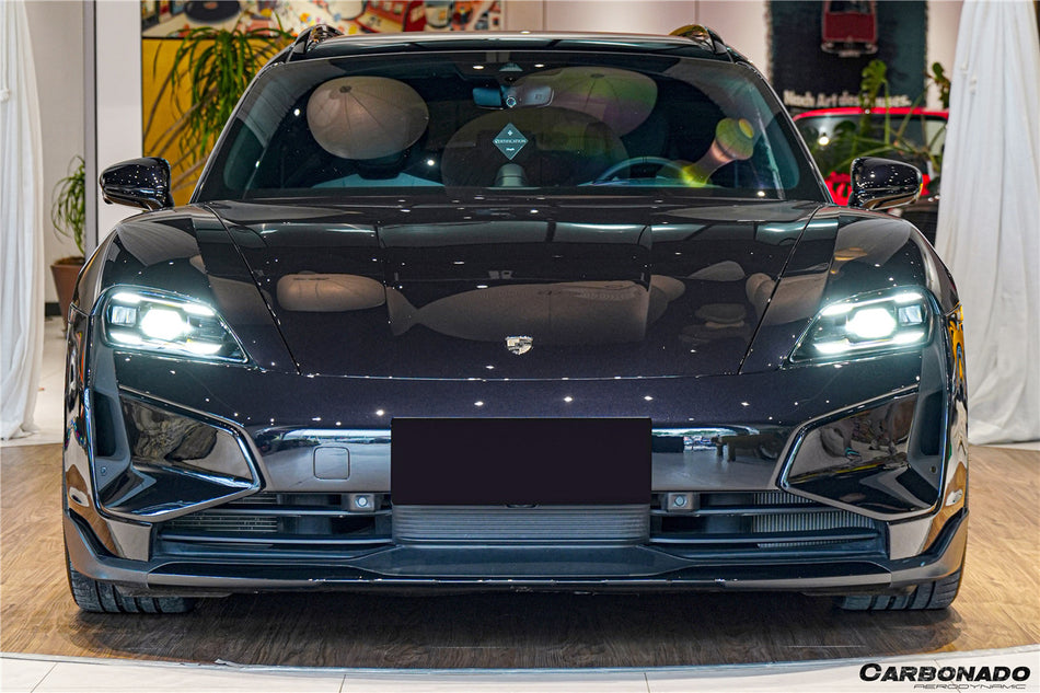 Borde delantero de fibra de carbono estilo Porsche Taycan/4/4S/GTS/TURBO CADO 2019-2023