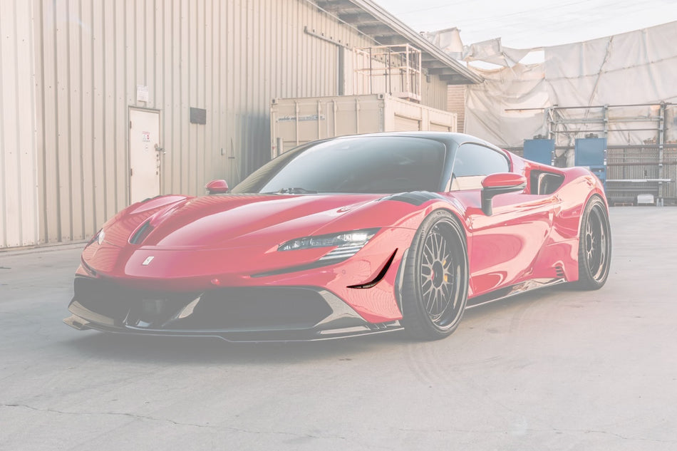 2020-UP Ferrari Autoclave Carbon Fiber Front Bumper Canards Carbonado (RT) Fits: SF90 Stradale and Spider