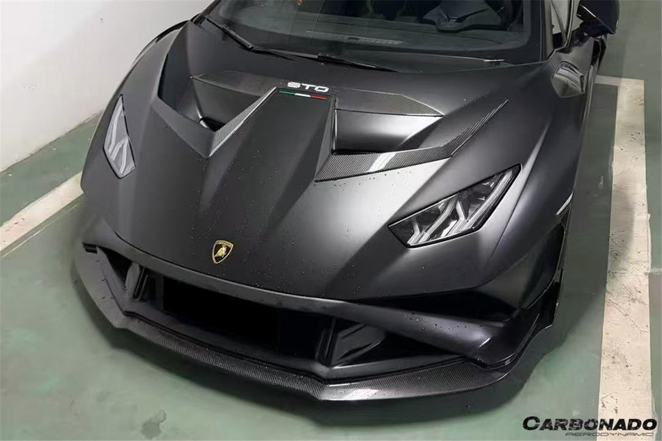 Labio delantero inferior de fibra de carbono seco Lamborghini Huracan STO 2021 en adelante