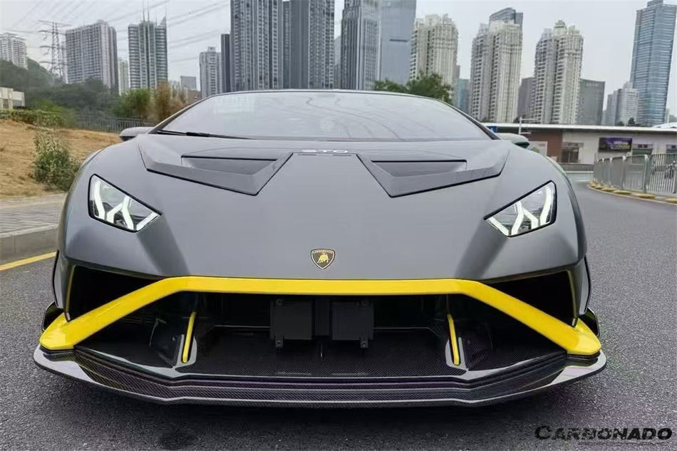 Labio delantero inferior de fibra de carbono seco Lamborghini Huracan STO 2021 en adelante
