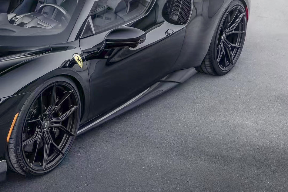 2022-2026 Ferrari 296 Type F171 Autoclave Carbon Fiber Side Skirts Carbonado (RT) Fits: GTB, GTS\