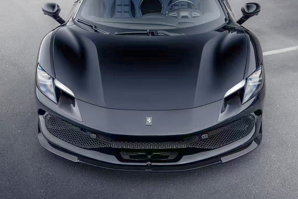 2022-2026 Ferrari 296 Type F171 Autoclave Carbon Fiber Front Lip Splitter Carbonado (RT) Fits: GTB, GTS