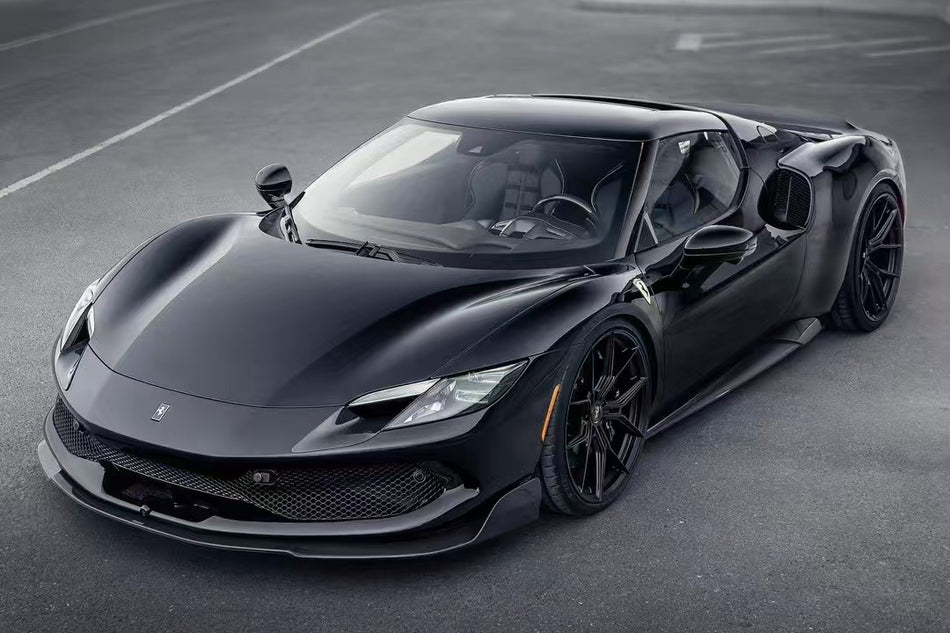 2022-2026 Ferrari 296 Type F171 Autoclave Carbon Fiber Front Lip Splitter Carbonado (RT) Fits: GTB, GTS
