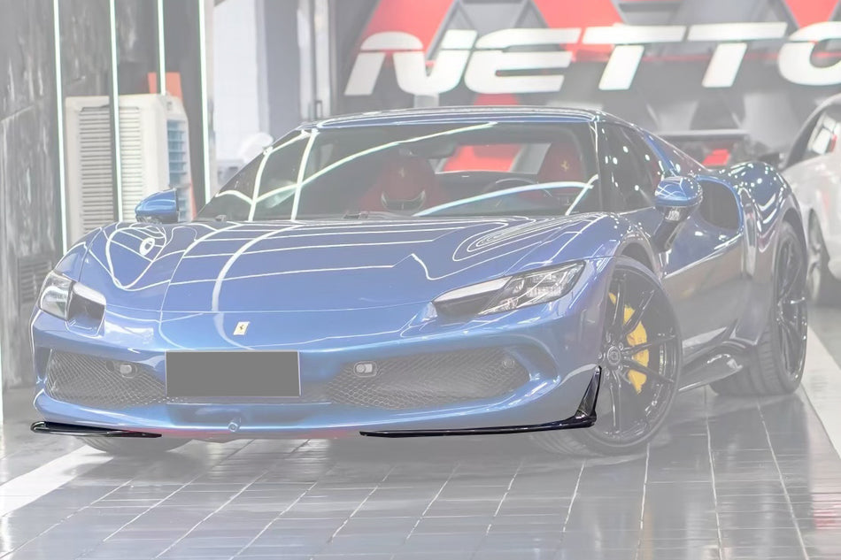 2022-2026 Ferrari 296 Type F171 OE Style Dry Carbon Fiber Front Lip Splitter | Fits GTB, GTS