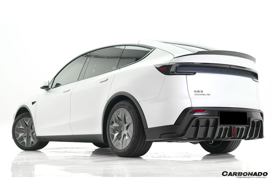 2025-UP Tesla Autoclave Carbon Fiber Front Daytime Running Light Cover With Canards Carbonado (RW) Fits: Model YL