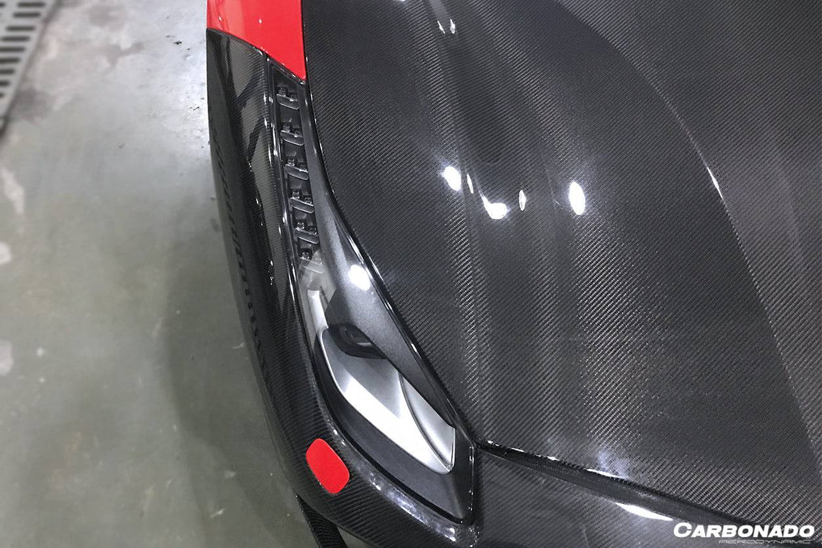 2015-2020 Ferrari 488 GTB Spyder OE Style Carbon Fiber Hood - Carbonado Aero