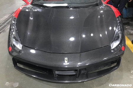 2015-2020 Ferrari 488 GTB Spyder OE Style Carbon Fiber Hood - Carbonado