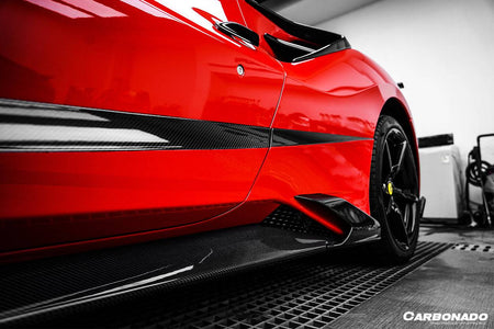 2015-2019 Ferrari 488 GTB/Spyder MSY Style Carbon Fiber Side Air Intake Flaps - Carbonado Aero