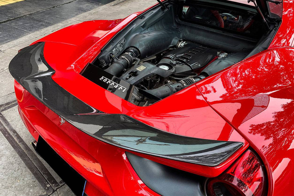 2015-2020 Ferrari 488 GTB VRS Style Carbon Fiber Trunk Spoiler - Carbonado