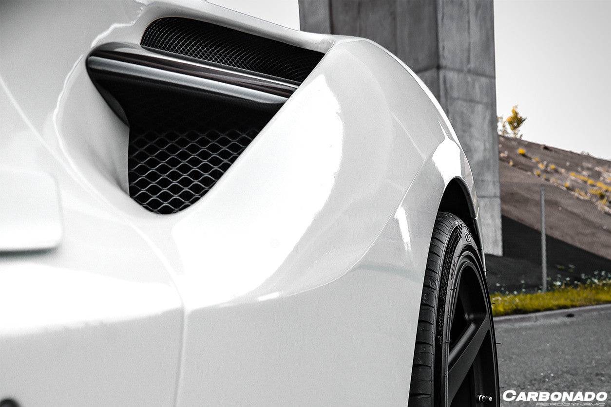 2015-2020 Ferrari 488 GTB Spyder OE Style Dry Carbon Fiber Side Air Intake Fins - Carbonado Aero