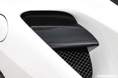 2015-2020 Ferrari 488 GTB Spyder OE Style Dry Carbon Fiber Side Air Intake Fins - Carbonado