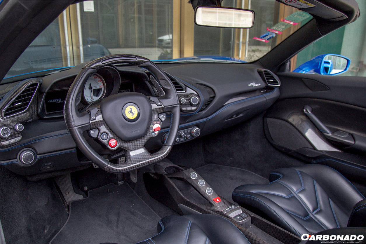 2015-2020 Ferrari 488 GTB Spyder OE Style Dry Carbon Fiber Bridge Control - Carbonado Aero