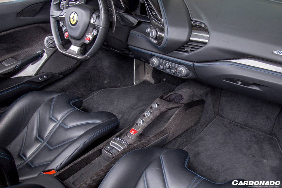 2015-2020 Ferrari 488 GTB/Spyder Dry Carbon Fiber Bridge Support &amp; Windows Switches Panel - Carbonado