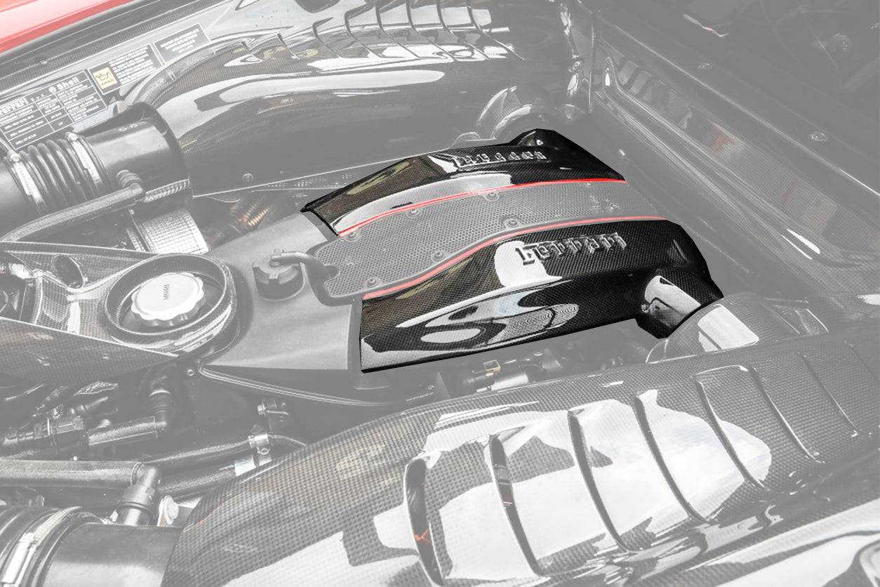 2015-2020 Ferrari 488 GTB/Spyder Dry Carbon Fiber Engine Replacement Cover - Carbonado