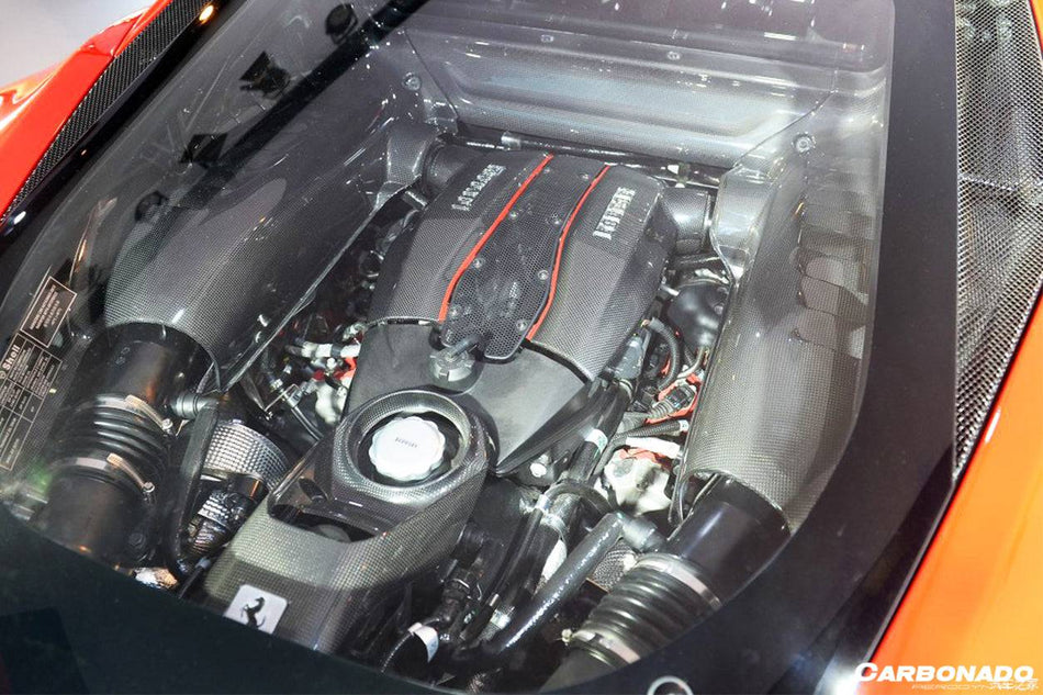 2015-2020 Ferrari 488 GTB/Spyder Dry Carbon Fiber Engine Replacement Cover