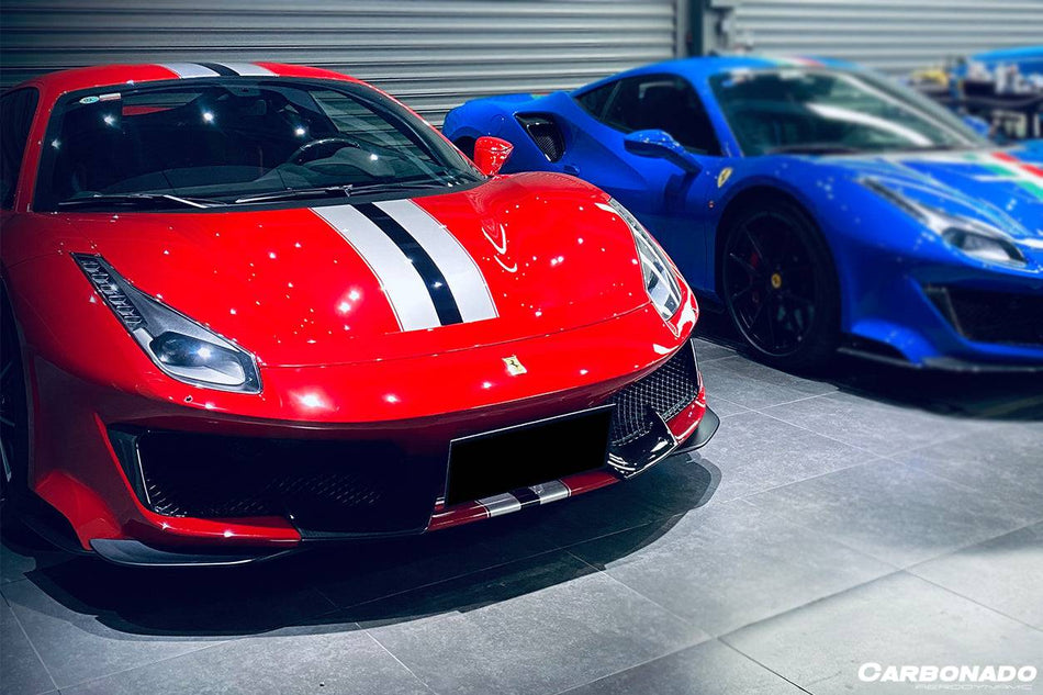 2018-2020 Ferrari 488 Pista OEM Style Part Carbon Fiber Front Bumper - Carbonado