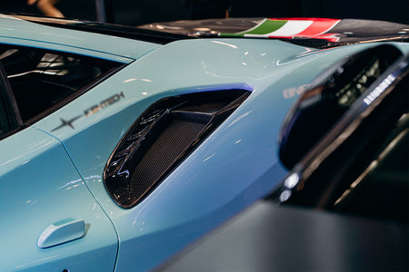 2015-2020 Ferrari 488 GTB Spyder Pista Style Carbon Fiber Quarter Panel Side Scoops - Carbonado