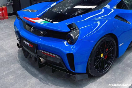 2018-2020 Ferrari 488 Pista OEM Style Carbon Fiber Rear Diffuser - Carbonado Aero